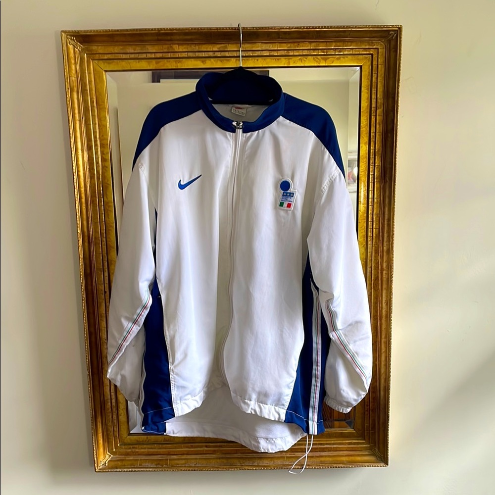 Nike White and Blue Track Jacket